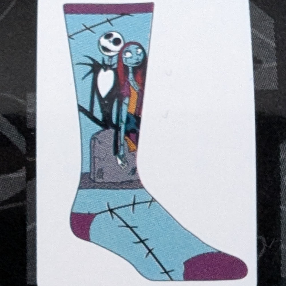 Jack Skellington Sally Nightmare Before Christmas Crew Disney Socks Size 9-13